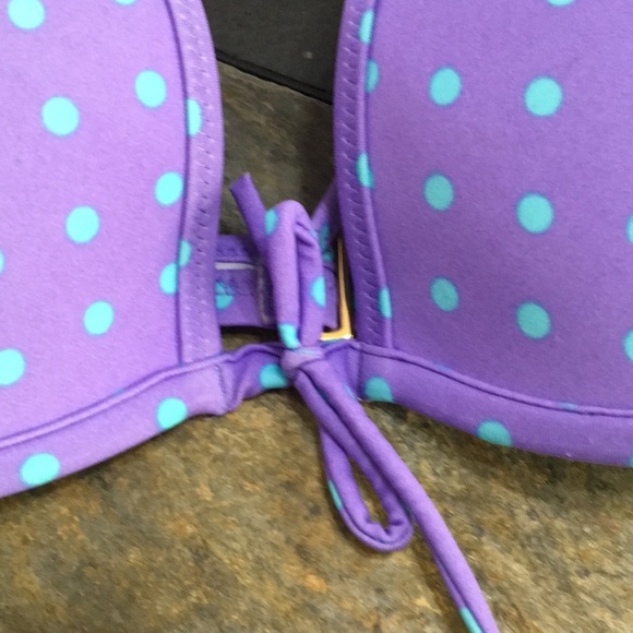 Victoria’s Secret purple blue polkadot bra/swim - Picture 2 of 6